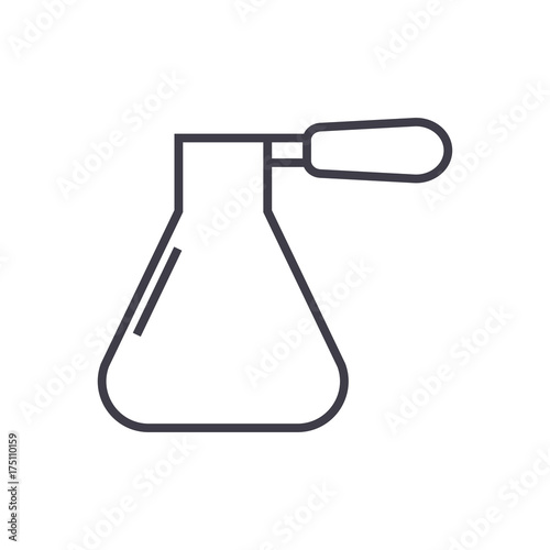cezve vector line icon, sign, illustration on white background, editable strokes