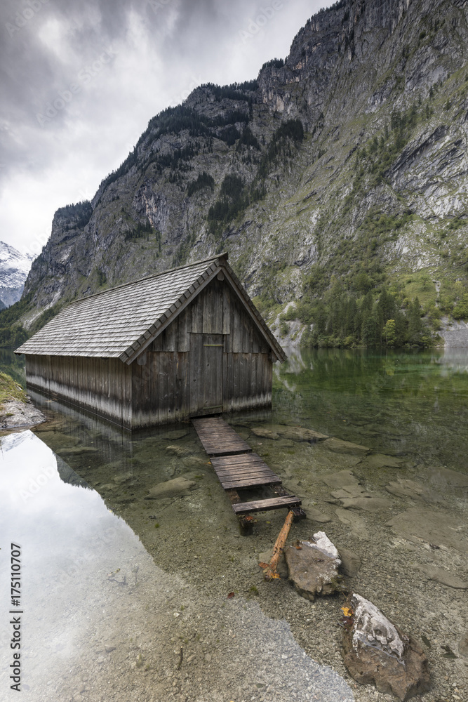 Bootshaus im Obersee im Berchtesgadener Land