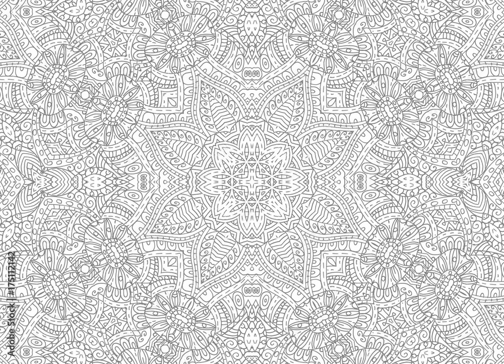 Obraz premium Black and white abstract outline pattern