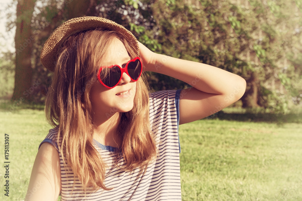Smile pretty teenage girl in park. Smile pretty teenage girl in park.