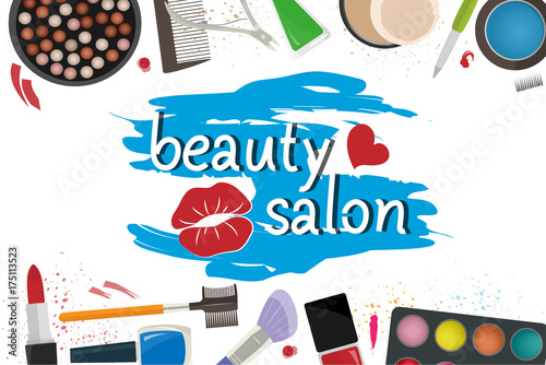 set of cosmetics beauty salon mockup