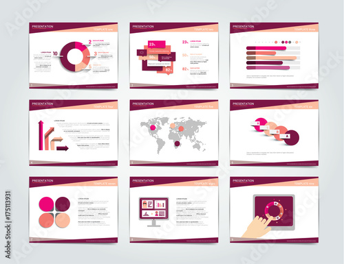 9 presentation business templates. Infographics for leaflet, poster, slide, magazine, book, brochure, website, print.