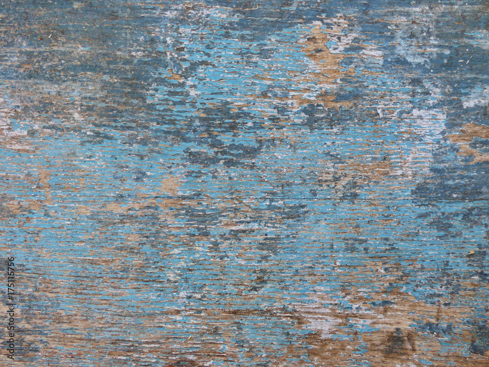 Old wooden board painted in blue, with cracks and spots Old wooden board painted in blue, with cracks and spots