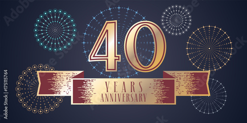 40 years anniversary vector icon, logo