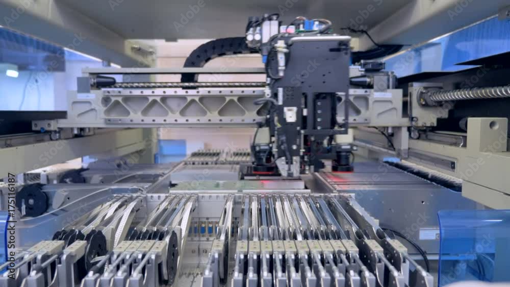 Microcircuit chip production. Microelectronics production line. 4K.