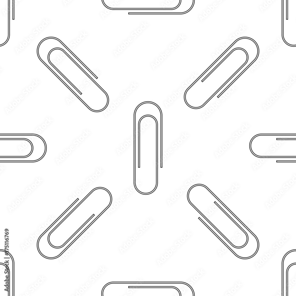 Paper clip icon seamless pattern on white background. Flat design. Vector Illustration Paper clip icon seamless pattern on white background. Flat design. Vector Illustration