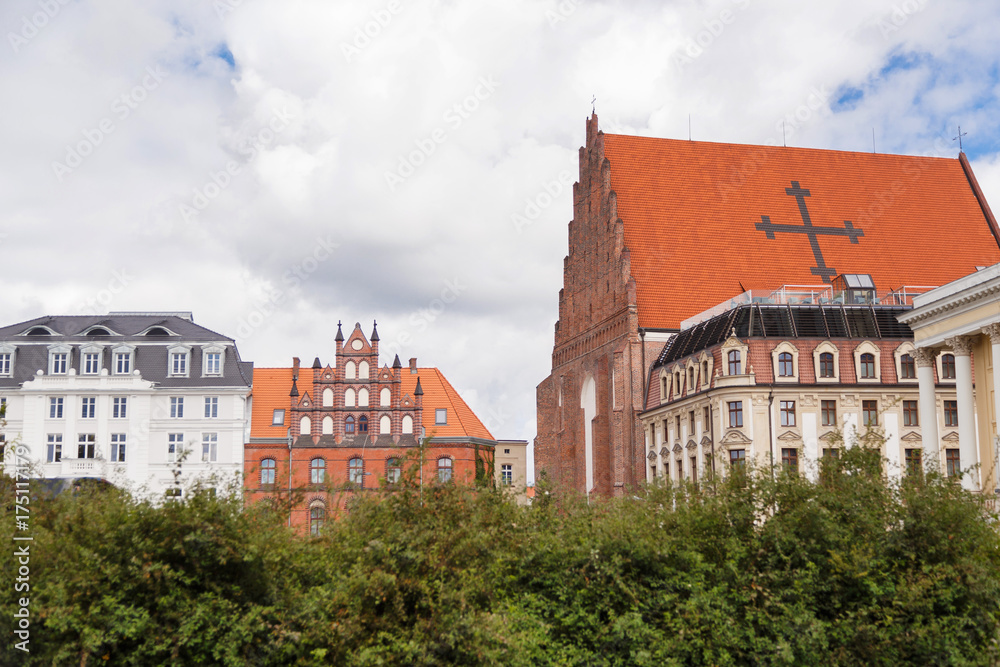 City panorama of Wroclaw and the Church of St. Stanislaus, Dorothy and Vaclav