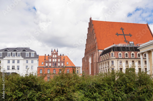 City panorama of Wroclaw and the Church of St. Stanislaus, Dorothy and Vaclav