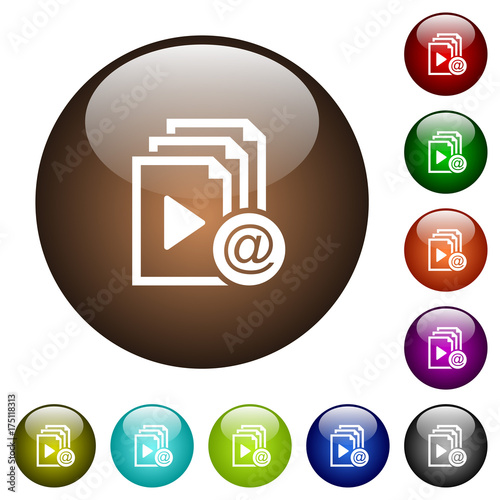 Send playlist via email color glass buttons