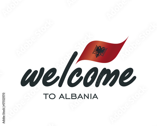Welcome to Albania flag sign logo icon