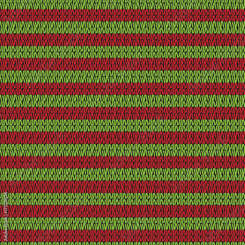 Embroidery Seamless Pattern Ornament with Colored Lines on a Black Background...