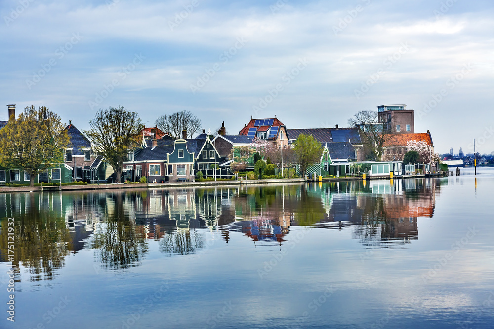River Zaan  Zaanse Schans Village Holland Netherlands