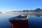 Red boat & blue lake