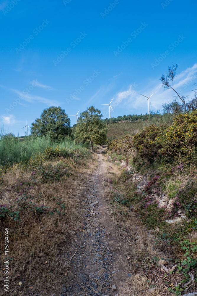 A day in summer on the oldest Camino de Santiago in Spain, the 