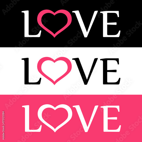 Style Flat Logo of Love wit...