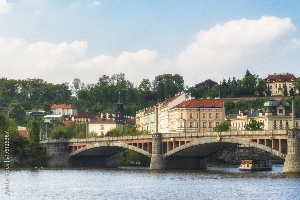 Prague from Vltava river, Czech republic