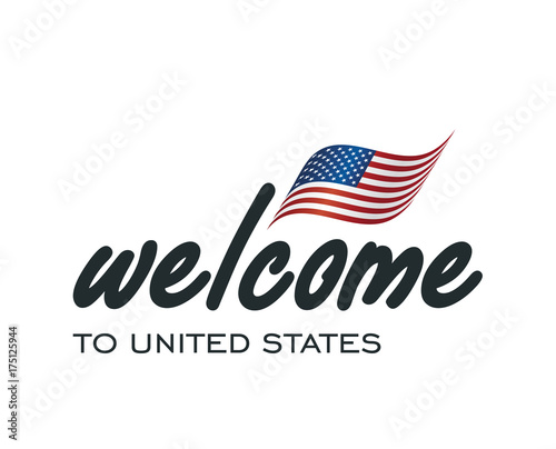 Photography Welcome to United States flag sign logo icon