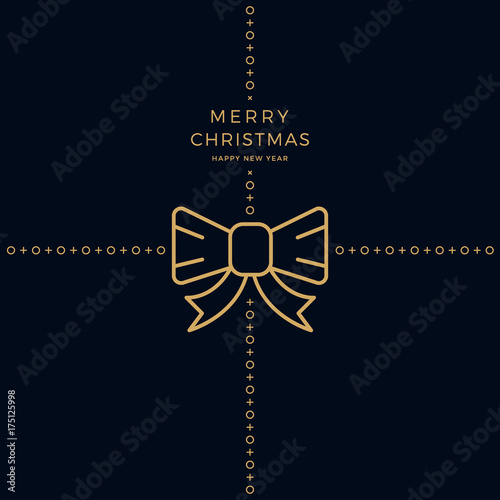merry christmas golden ribb...