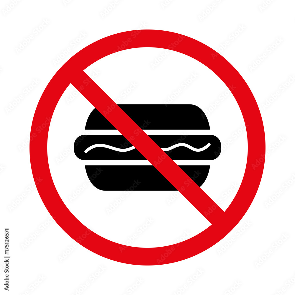 NO Burger, Cheeseburger - sign, icon, symbol, pictogram, - perfect for web & print - cute vector - isolated on white NO Burger, Cheeseburger - sign, icon, symbol, pictogram, - perfect for web & print - cute vector - isolated on white