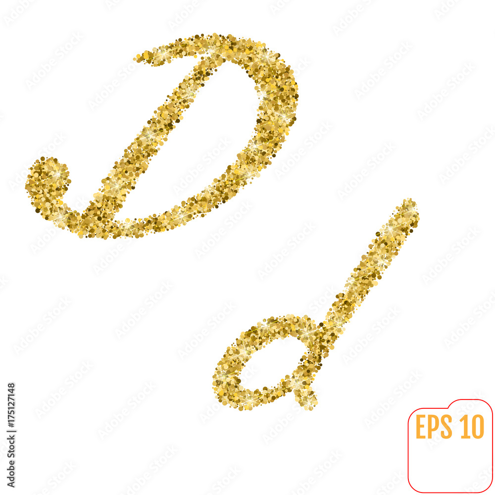 Golden glitter alphabet gold font letters Vector Image