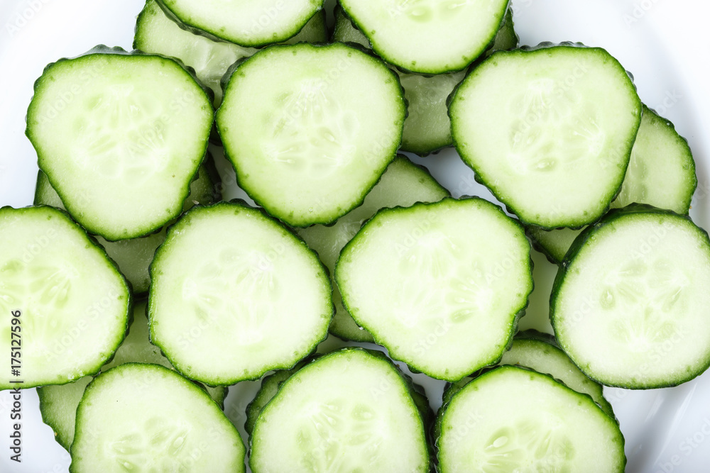fresh cucumber slices isolated fresh cucumber slices isolated