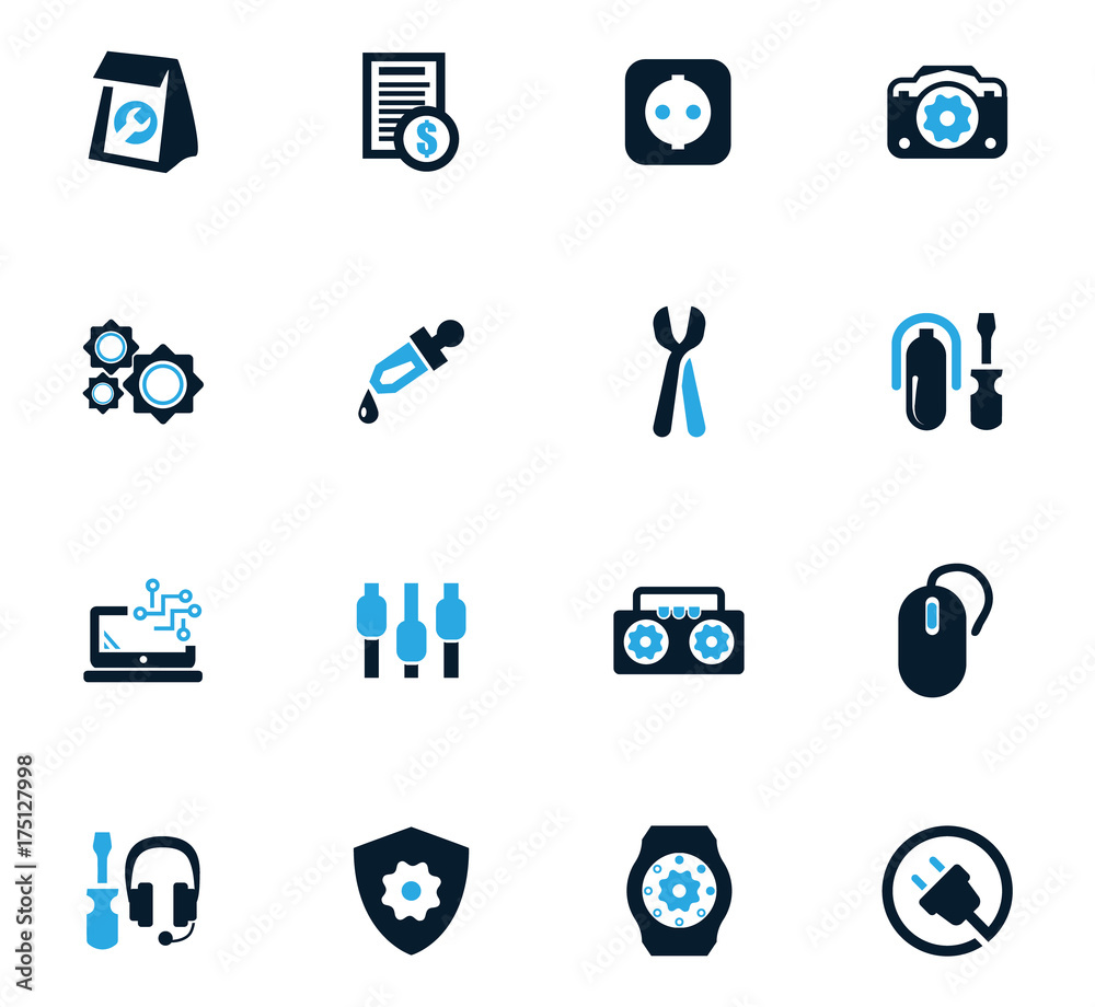 Fototapeta premium Electronic repair icons set