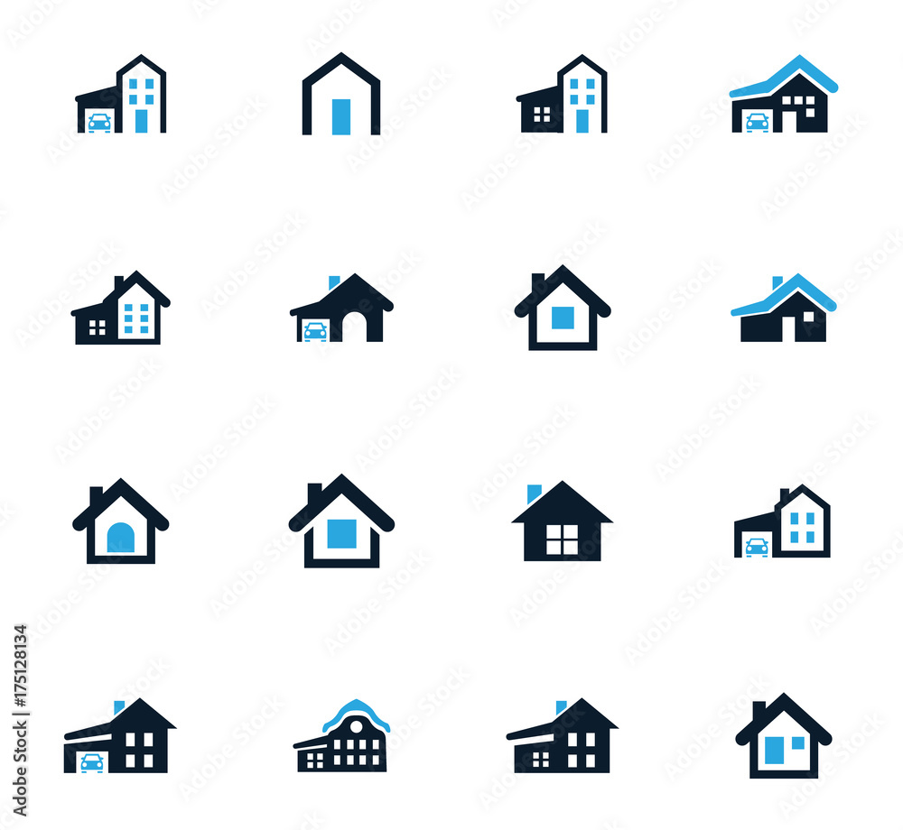 house type icon set