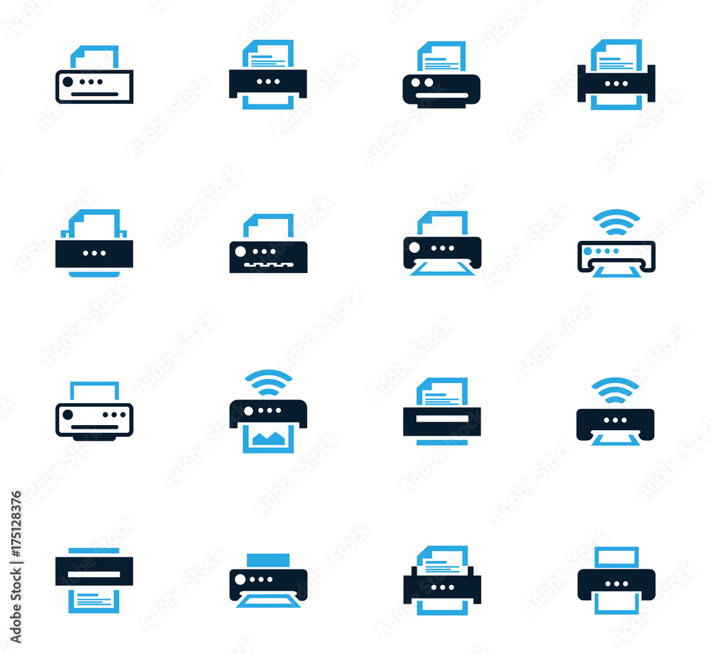 Print icons set Print icons set