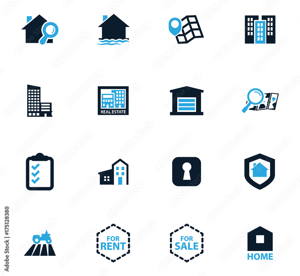 Real estate icons set