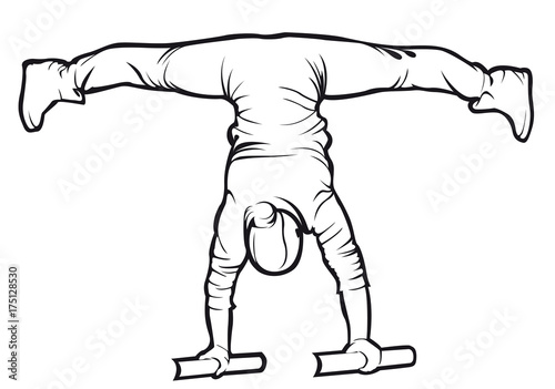Sporty female doing street workout exercise contour