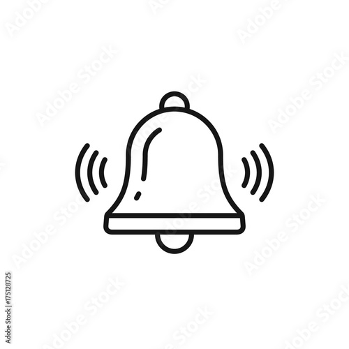 Bell outline icon vector, Alarm, handbell line isolated sign