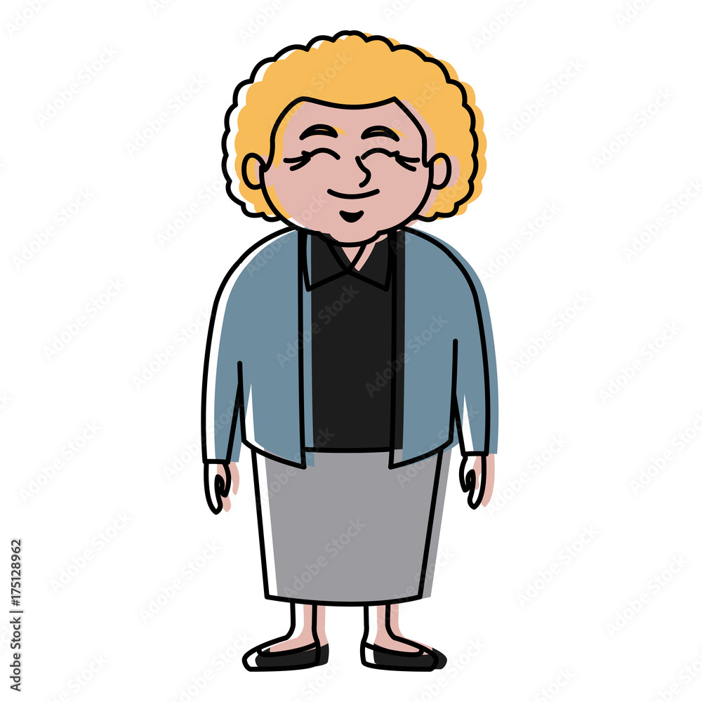 Cute grandmother cartoon icon vector illustration graphic design