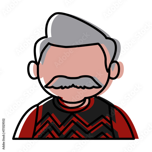 Cute grandfather cartoon icon vector illustration graphic design