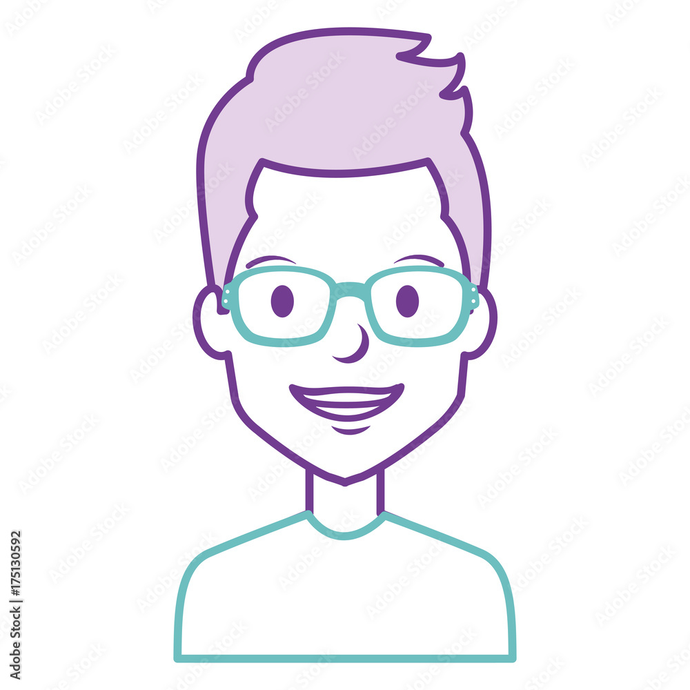 young man with glasses avatar character