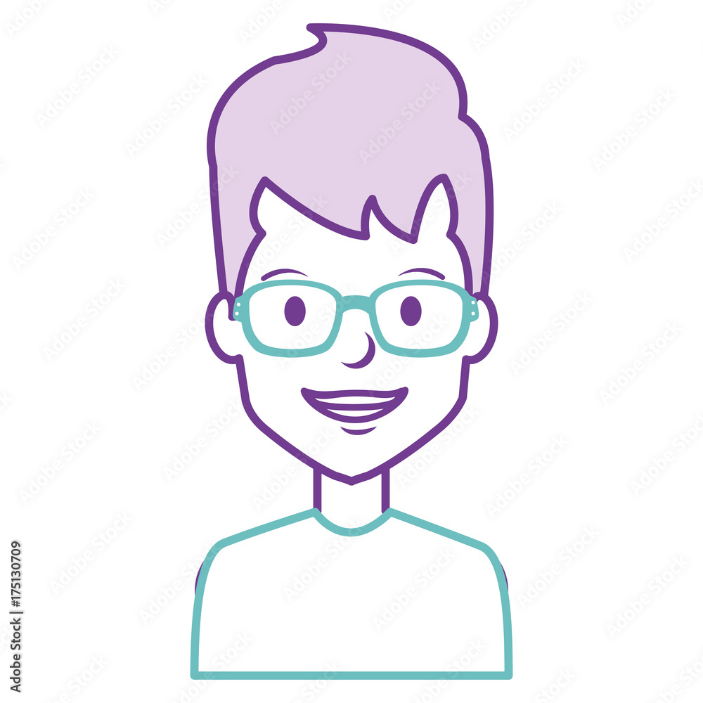 young man with glasses avatar character young man with glasses avatar character