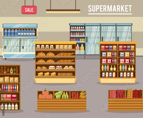 Supermarket sale stand icon vector illustration graphic design