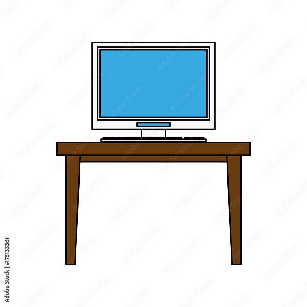 desk computer furniture icon image vector illustration design desk computer furniture icon image vector illustration design