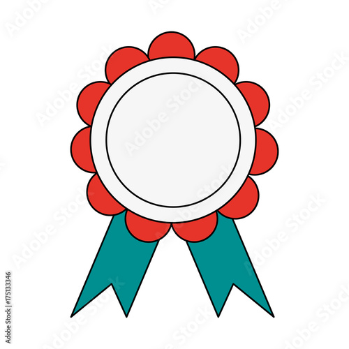 rosette gold medal icon image vector illustration design