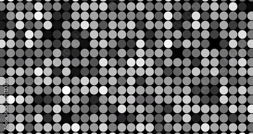 Abstract monochrome circle pattern background, animated seamless loop, 4k 60fps
