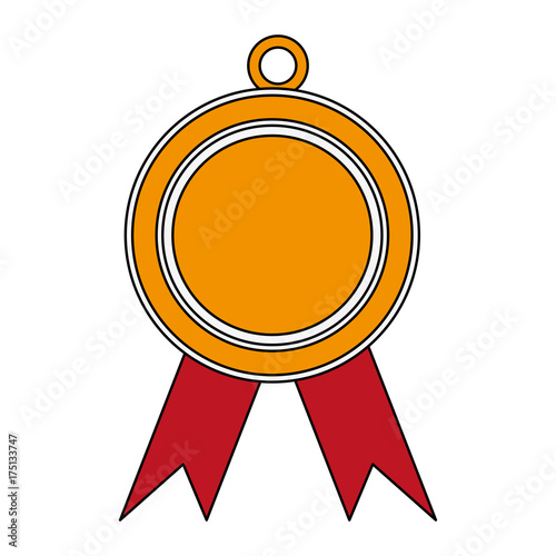rosette gold medal icon image vector illustration design