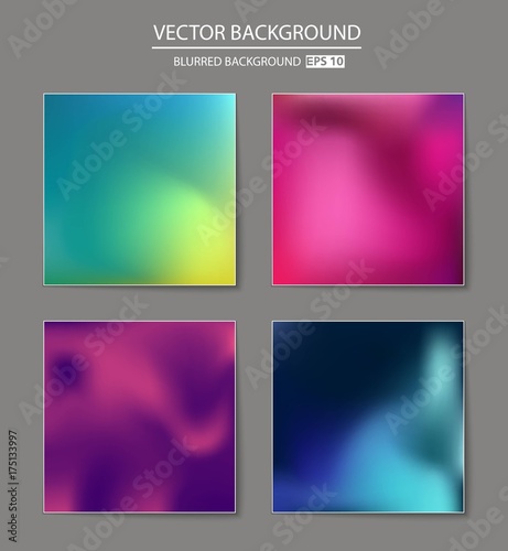 Abstract Creative concept vector multicolored blurred background set. For Web and Mobile Applications, art illustration template design, business infographic and social media, modern decoration