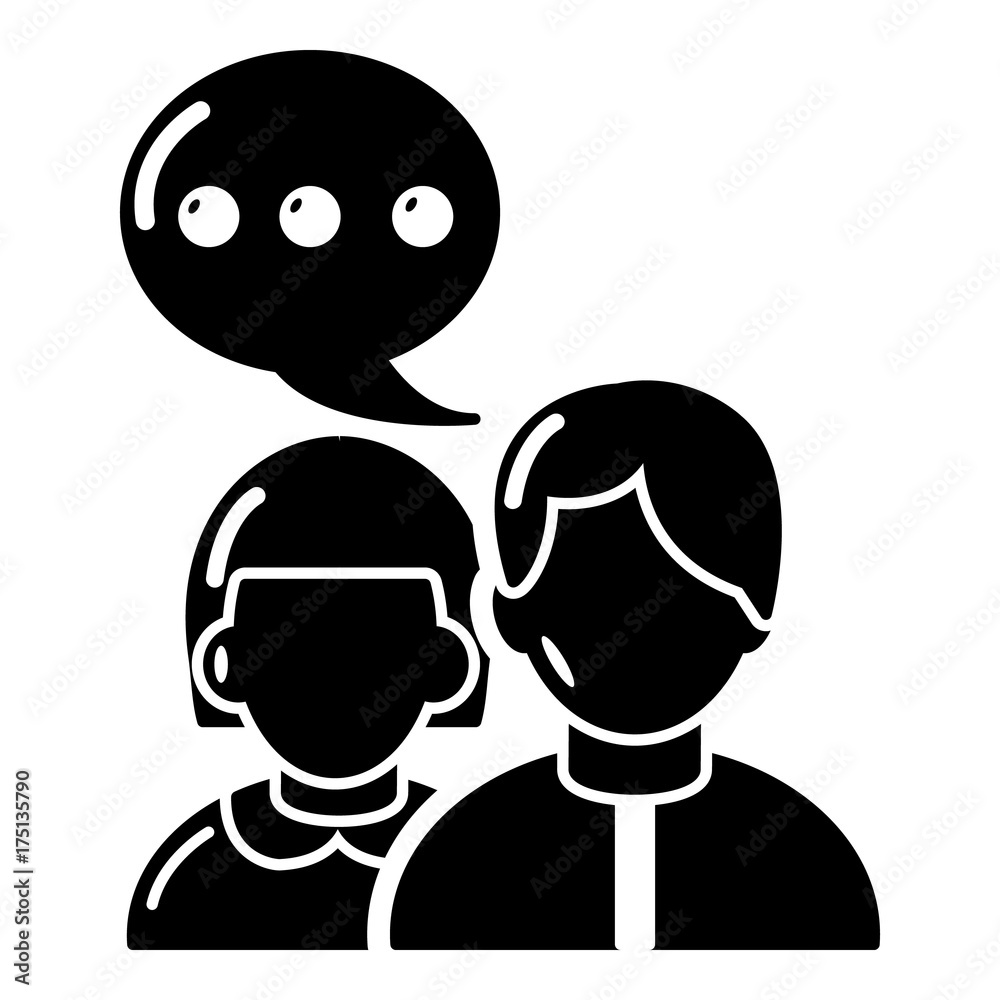 People conversation icon, simple black style People conversation icon, simple black style