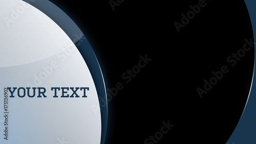 Oversized Blue Circles Text Overlay