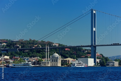 Ortakoy mosque and Bosphorus bridge, Istanbul, Turkey. © hayricaliskan