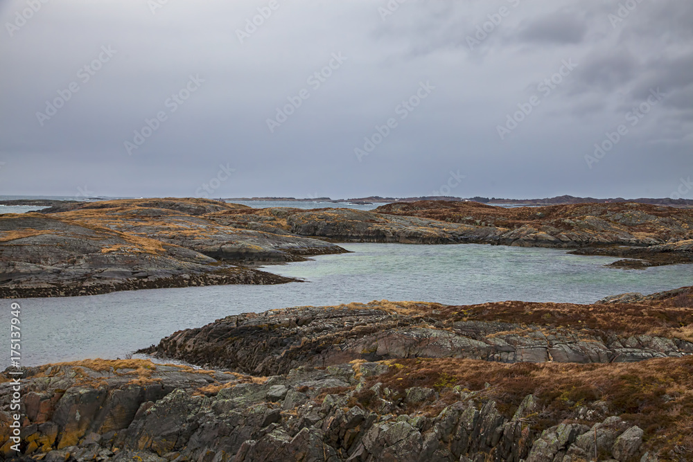 Coastline of Eldhusoya Island, Norway