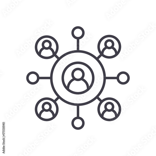 network business vector line icon, sign, illustration on white background, editable strokes