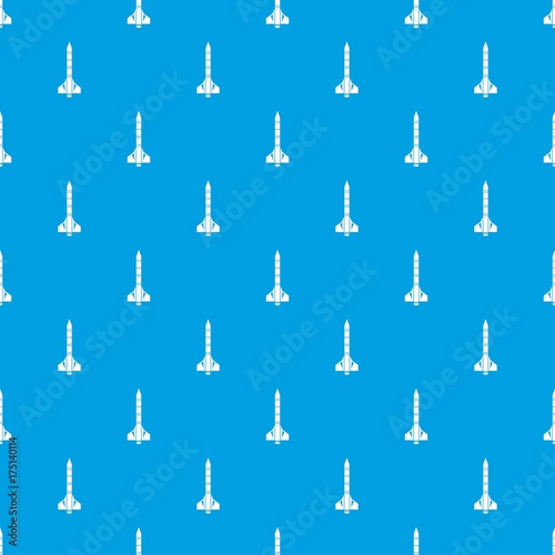 Atomic rocket pattern seamless blue