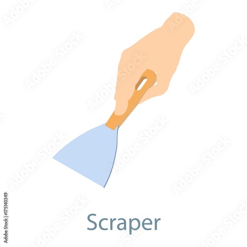 Scraper tool icon, isometric 3d style