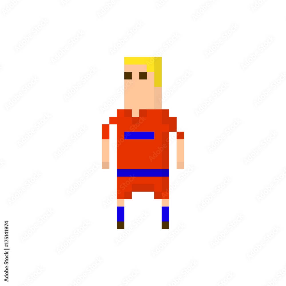 Pixel character football player for games and applications Pixel character football player for games and applications