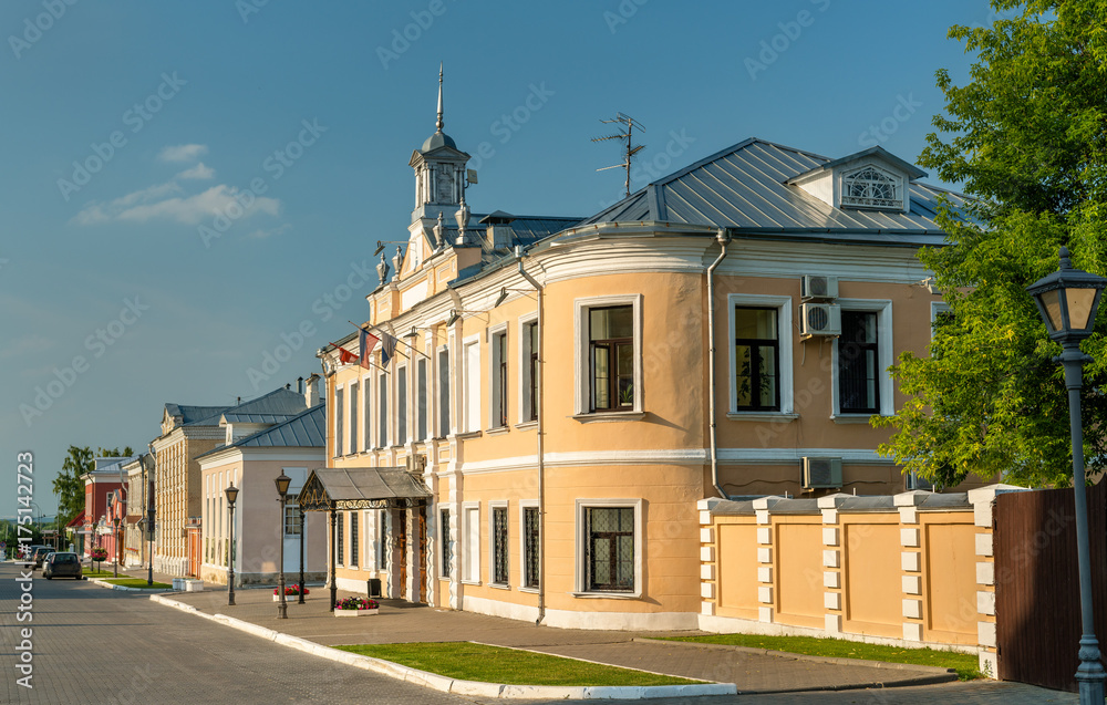 Traditional houses on Ivan Lazhechnikov street in Kolomna, Russia